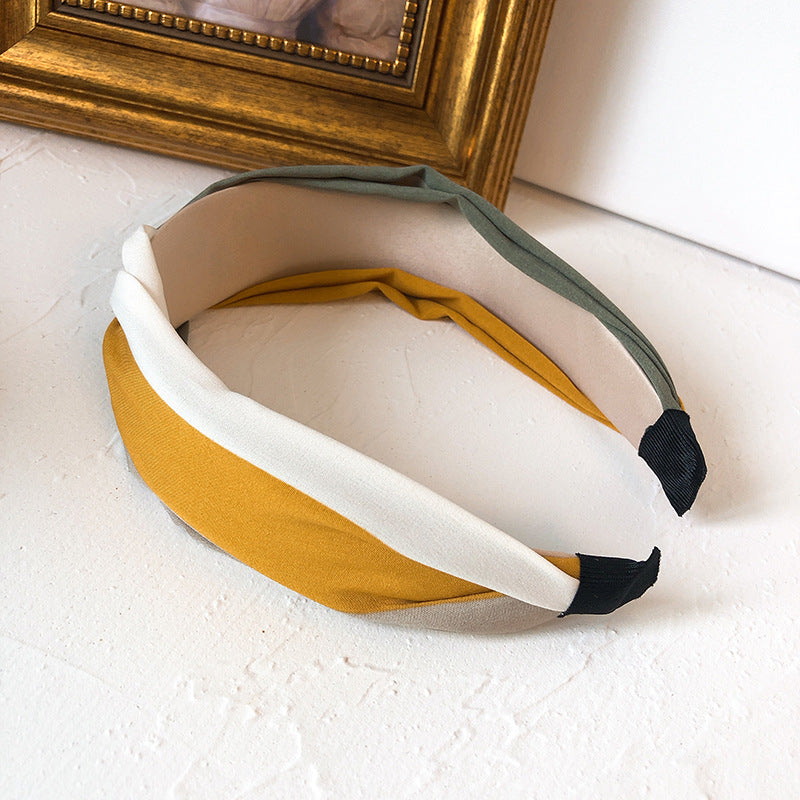 Wholesale Simple All-match Wide-brimmed Striped Women's Mori Style Outing Headband